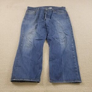 Levi's Jeans Mens 38 Blue Denim 501 Straight Leg 38x26 Button Fly‎